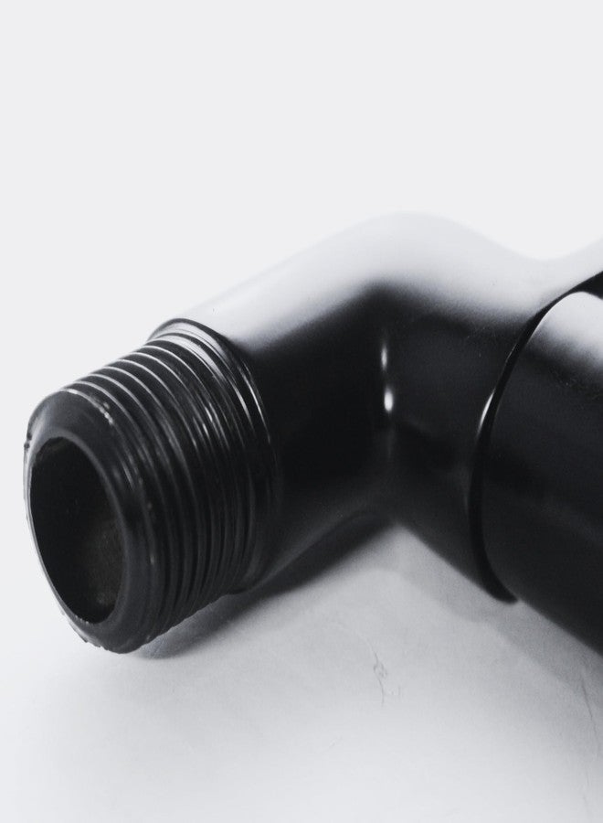 New Ware Bib Cock Brass Faucet | Matt Black Bib Tap for Bathrooms and Kitchen Sink Brass Taps for Home and Bathroom with Wall Flange (4.5 Inch) - Image 3